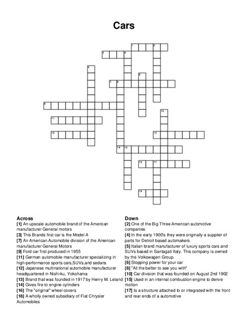 Boats Crossword Puzzle