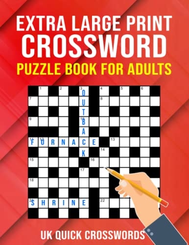 Extra Large Print Crossword Puzzle Book For Adults UK Quick 