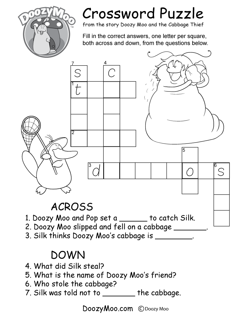 Free Printable Children s Crossword Puzzles Mom Printable
