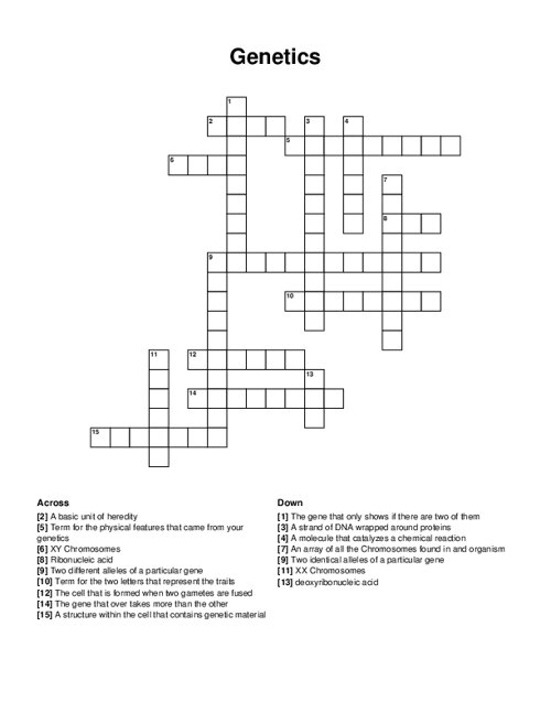 Genetics Crossword Puzzle