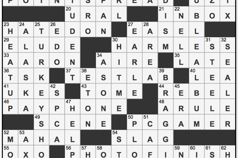 L A Times Crossword Corner