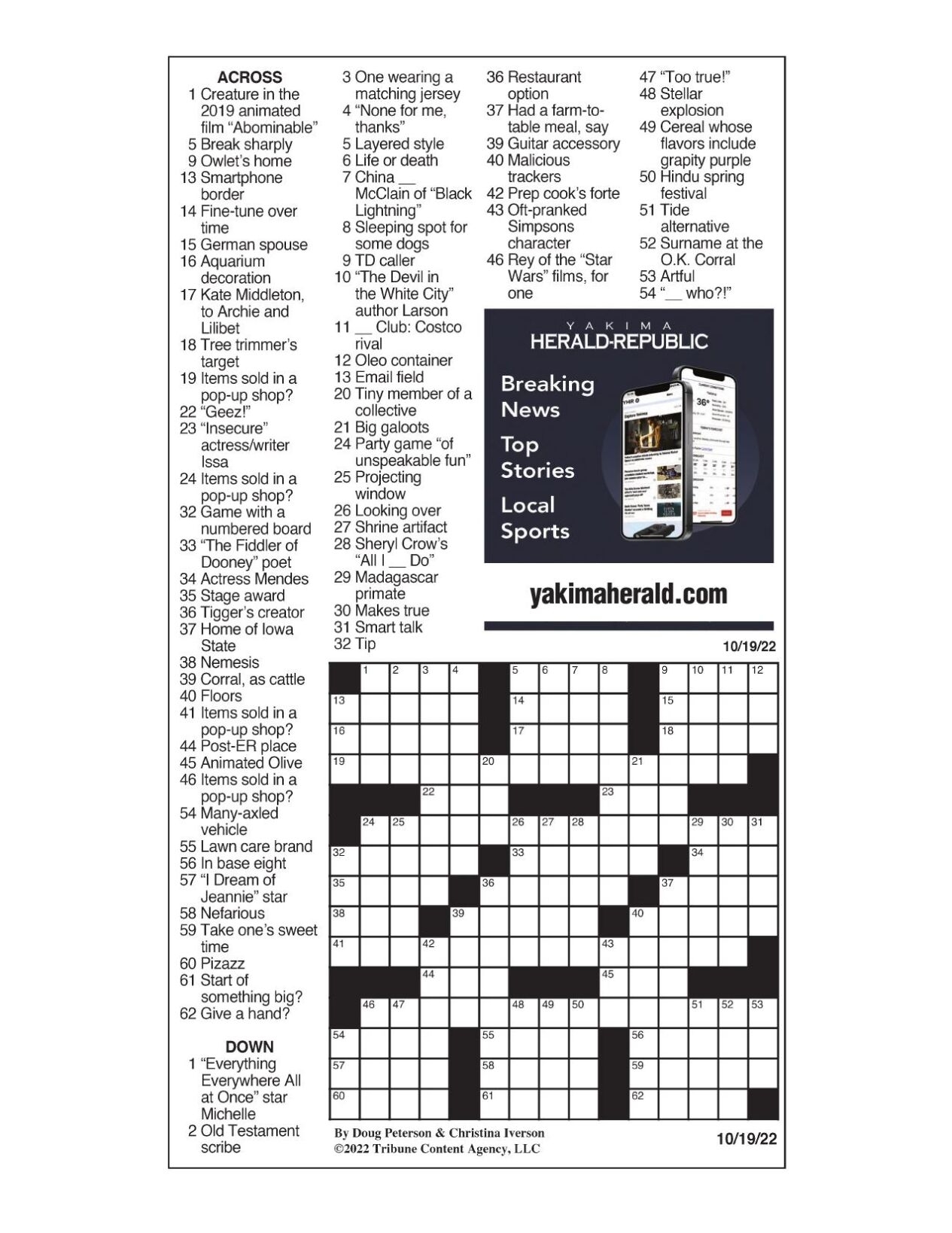 Lat Crossword Free Printable Crosswords