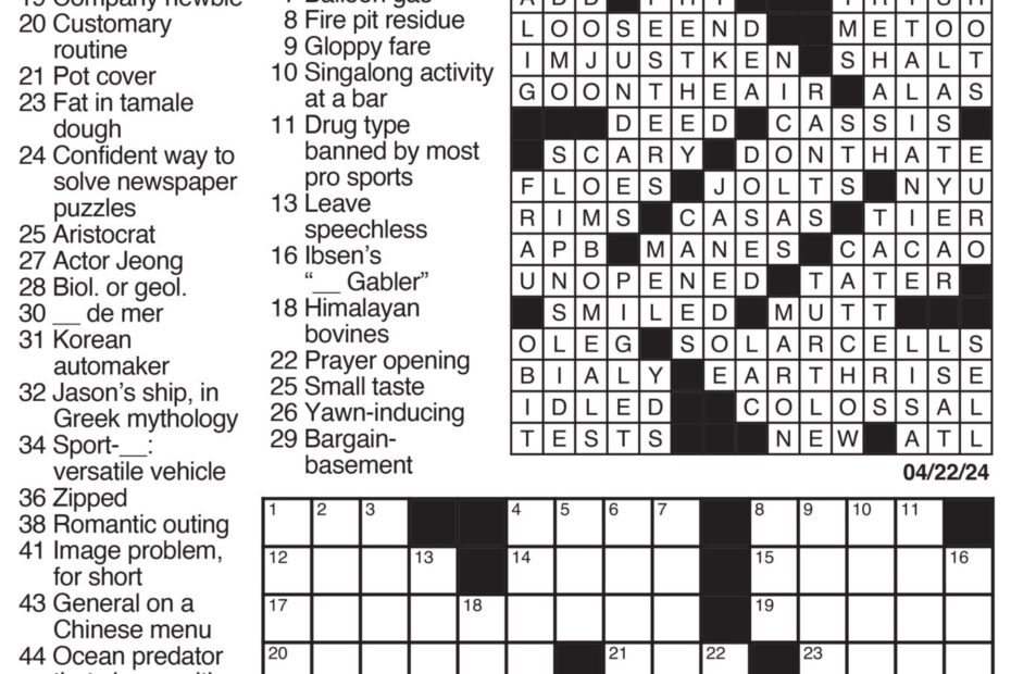 Los Angeles Crossword Puzzle Crossword Puzzles