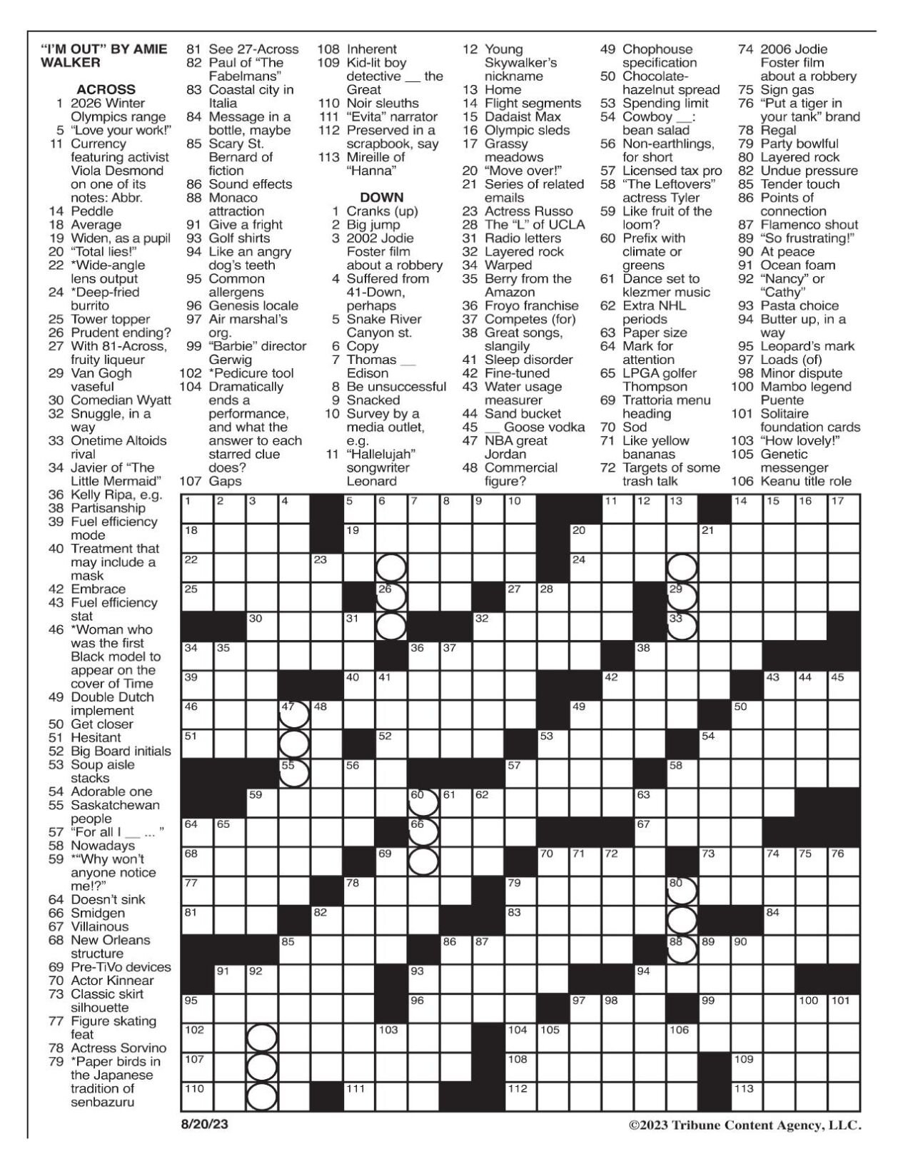 Los Angeles Times Crossword Puzzle Free Printable Crosswords