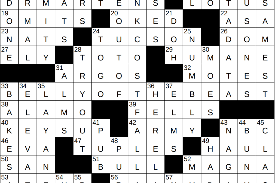 Ny Times Crossword Seattle Times Easy Crossword Puzzles