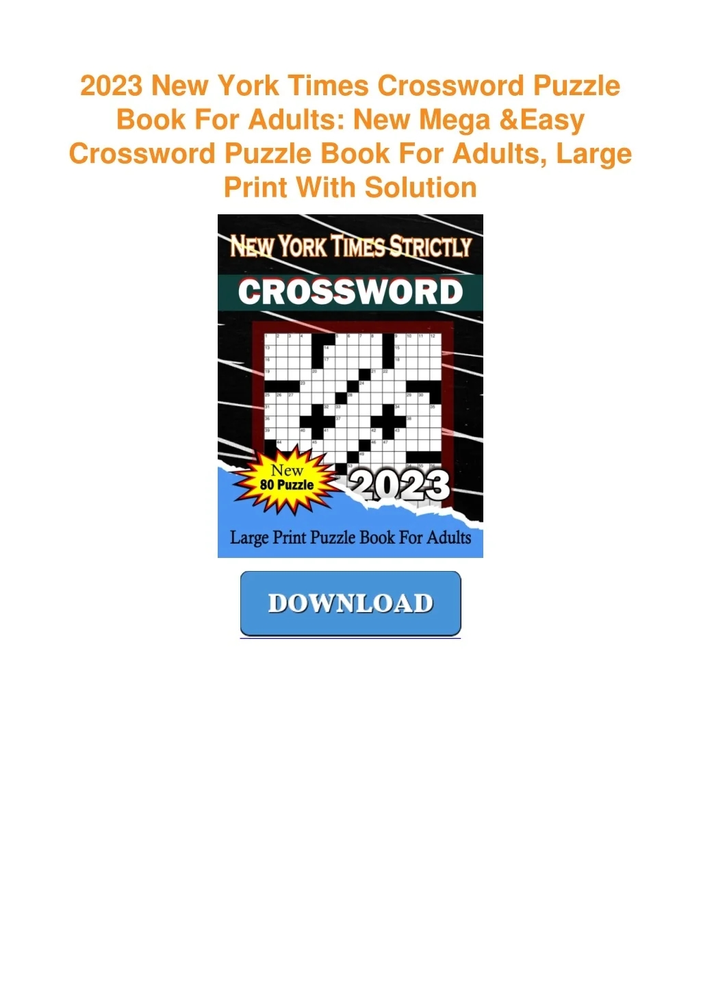 PPT Read Pdf 2023 New York Times Crossword Puzzle Book For Adults 