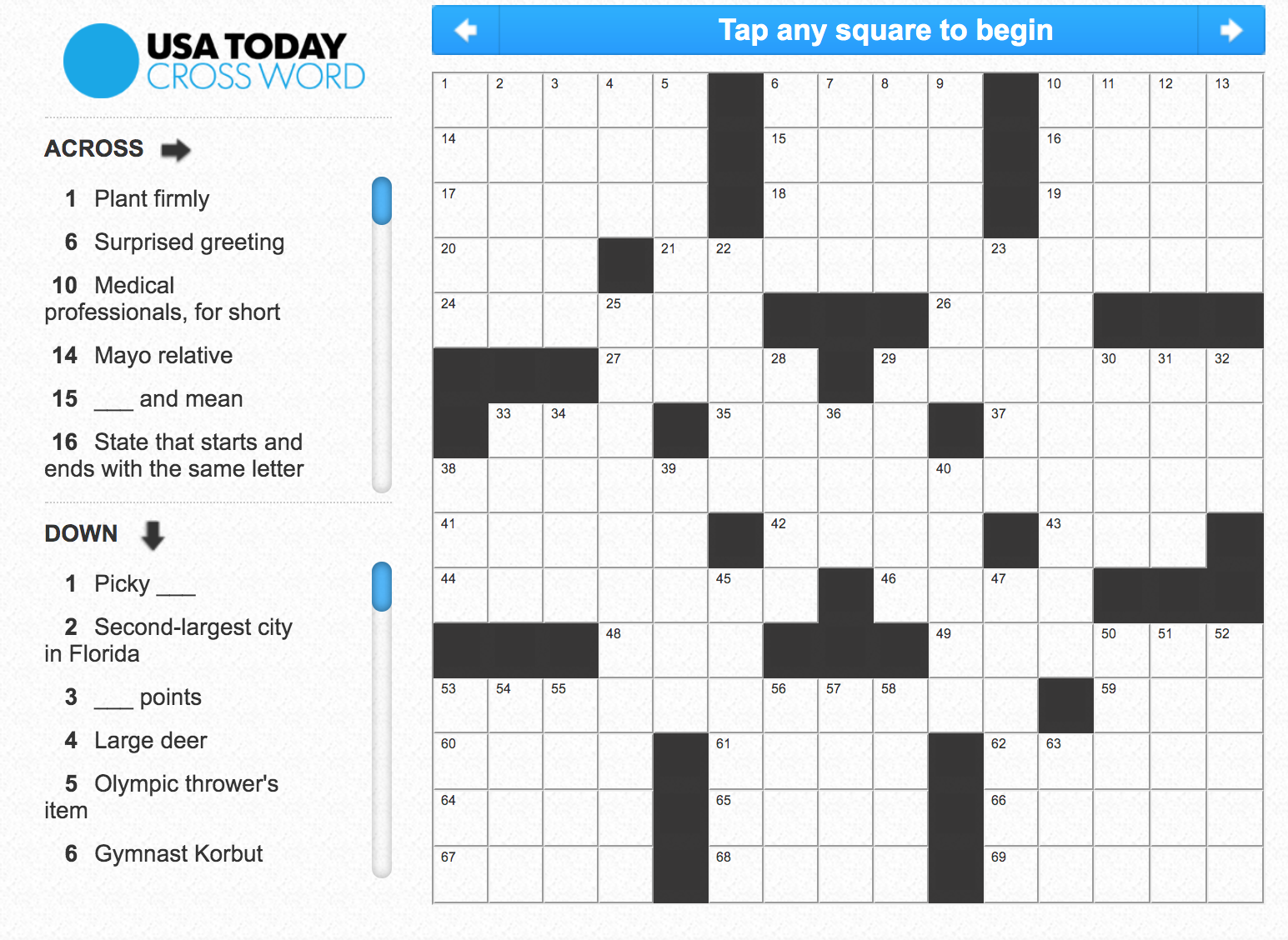 Printable Usa Crossword Puzzle Archives James Crossword Puzzles