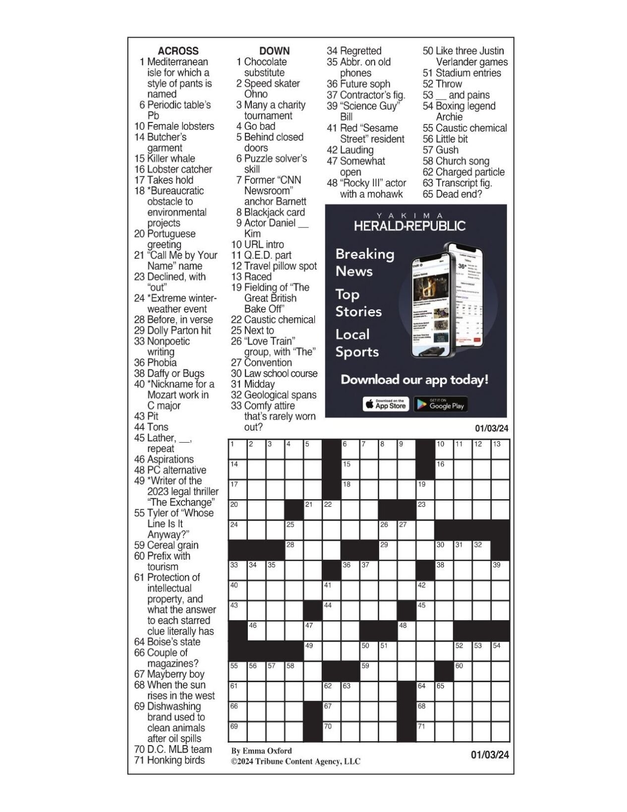 Seattle Times Crossword Puzzle Free Printable Crosswords