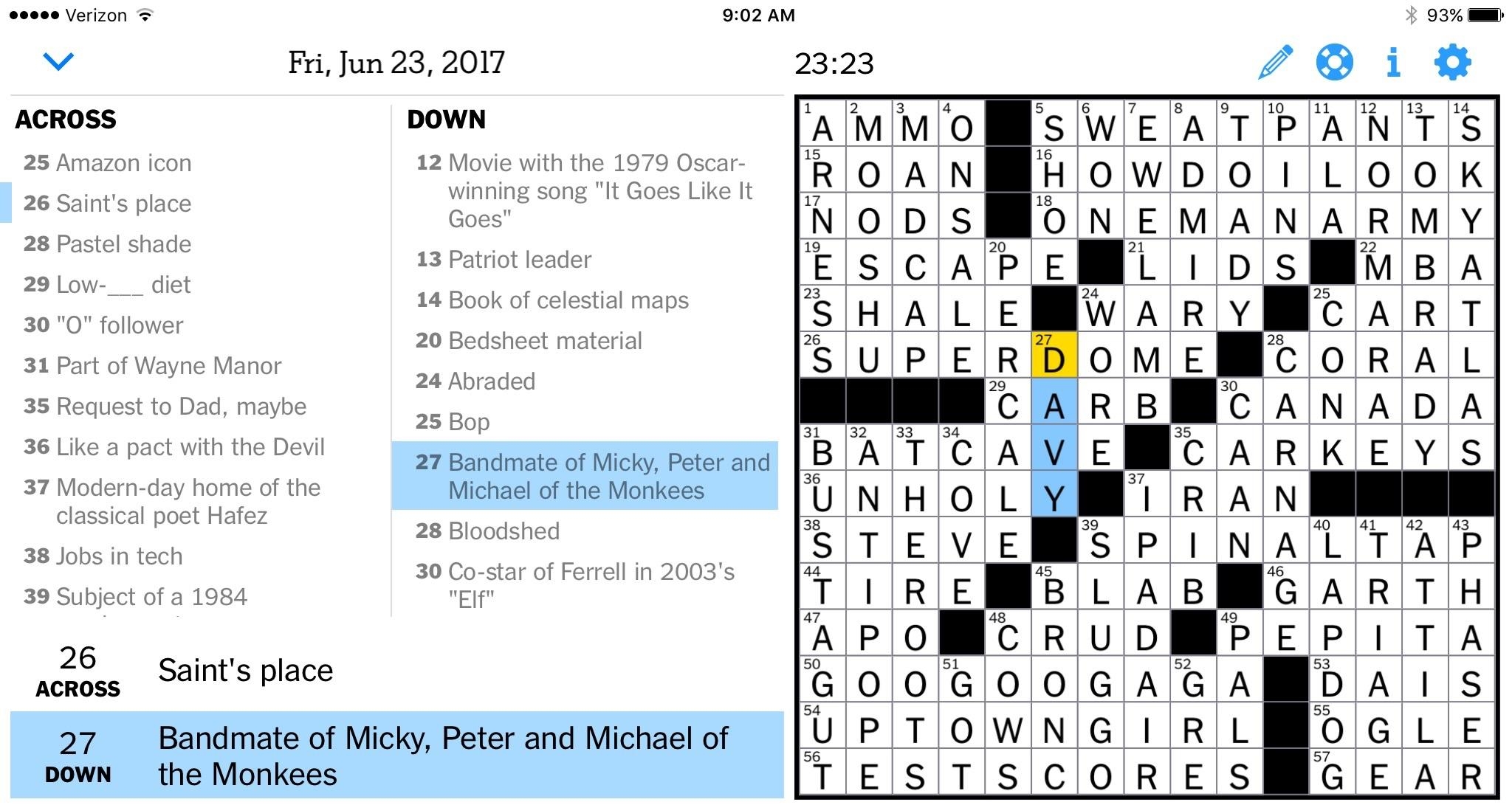 Today 39 s NYT Crossword Puzzle Scrolller
