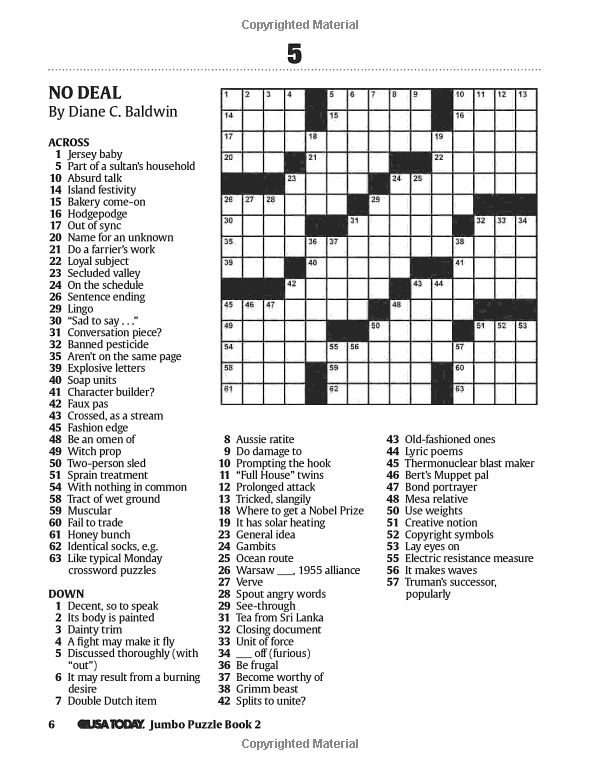 Universal Crossword Puzzle For Today Answers Free Printable Printable 