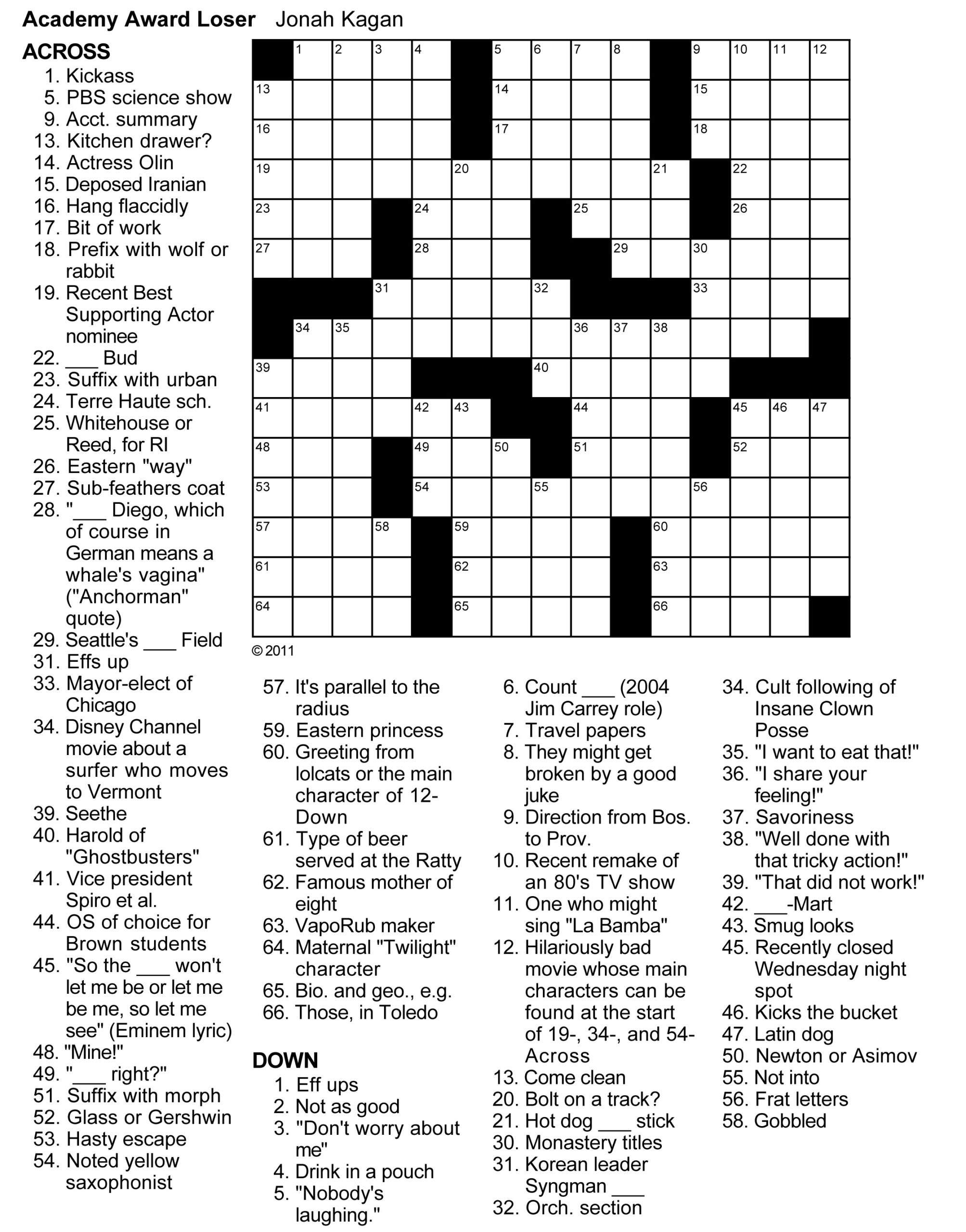 Wa Post Crossword Free Daily Crossword Printable