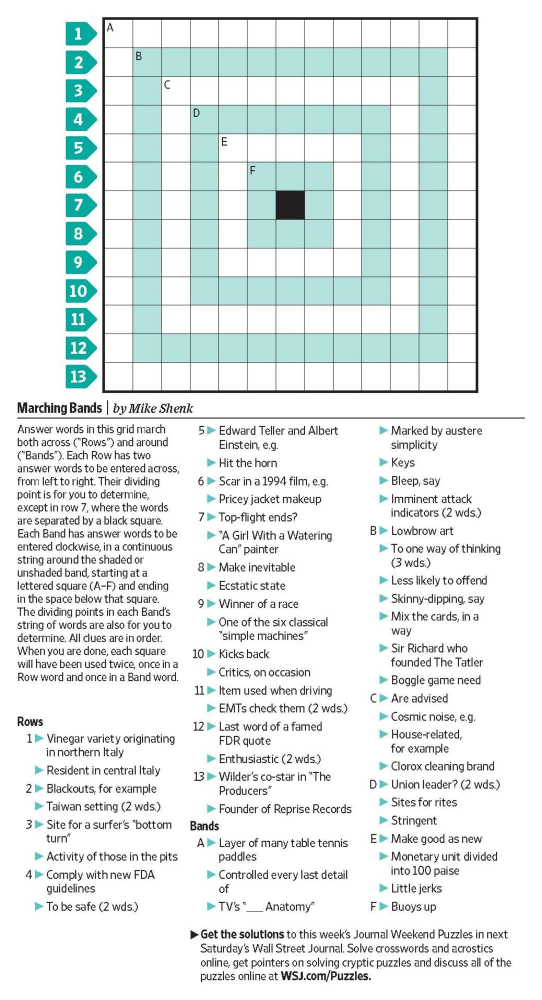 Wsj Crossword Puzzle Answers Today Mary Crossword Puzzles