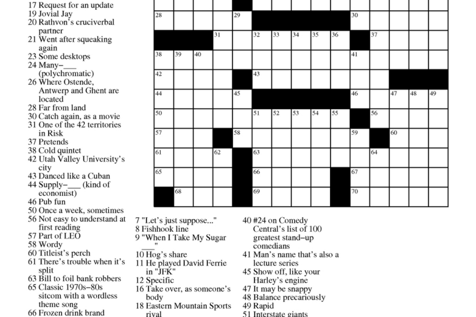 Wsj Crossword Puzzle Answers Today Mary Crossword Puzzles