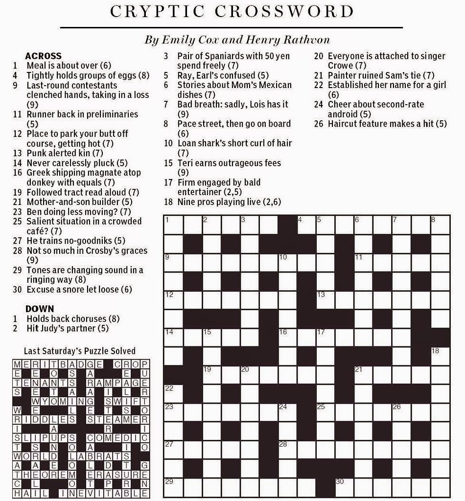 Boston Herald Crossword Puzzle Free Printable Crosswords