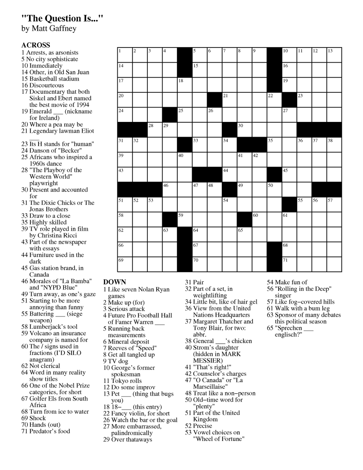 Chicago Tribune Printable Crossword Puzzles James Crossword Puzzles