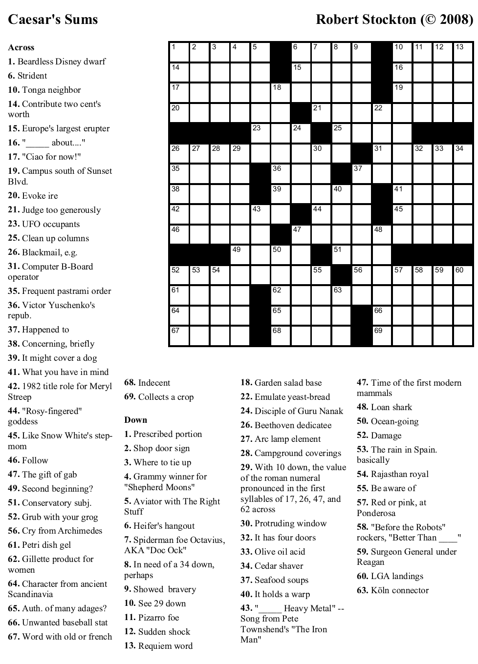 Crosswords La Times Free Printable Crosswords