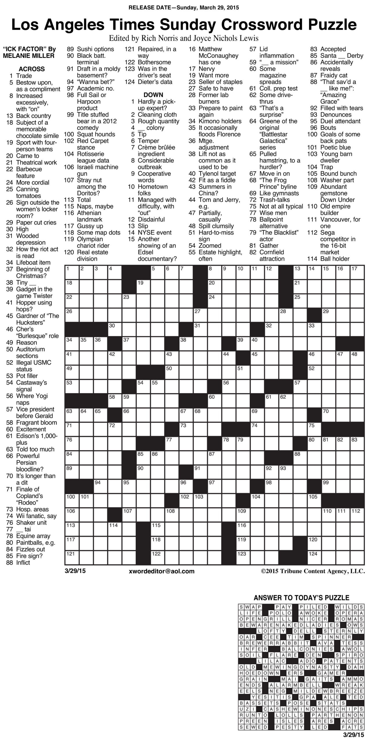 Free Daily Printable Crossword Puzzles FREE Printable A Z