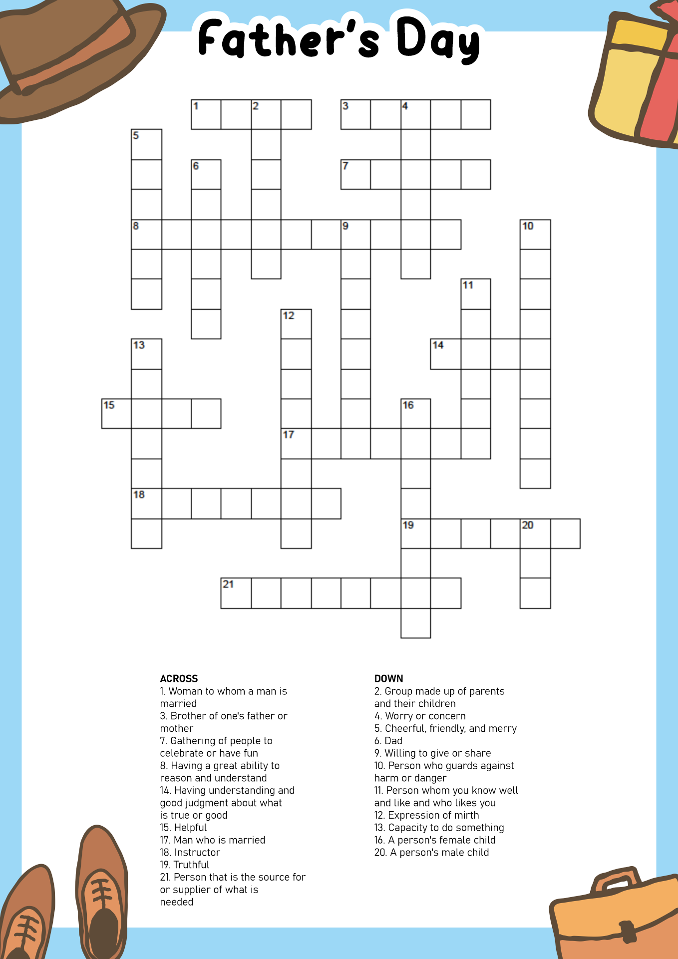Free Easy Printable Crossword Puzzles For Adults
