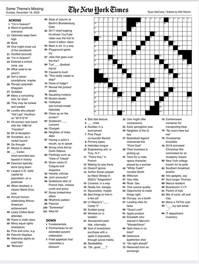 Free NY Times Crossword Puzzle Printable Easy Fun Printables For 