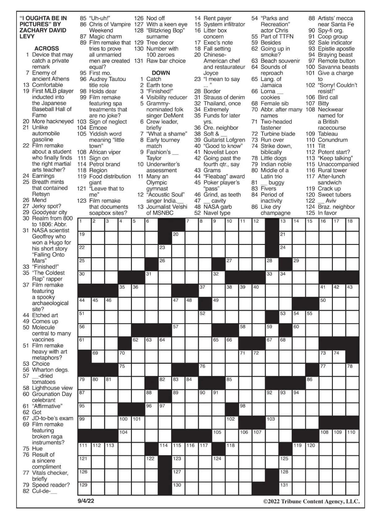Free Printable LA Times Sunday Crossword Puzzles More Printables 