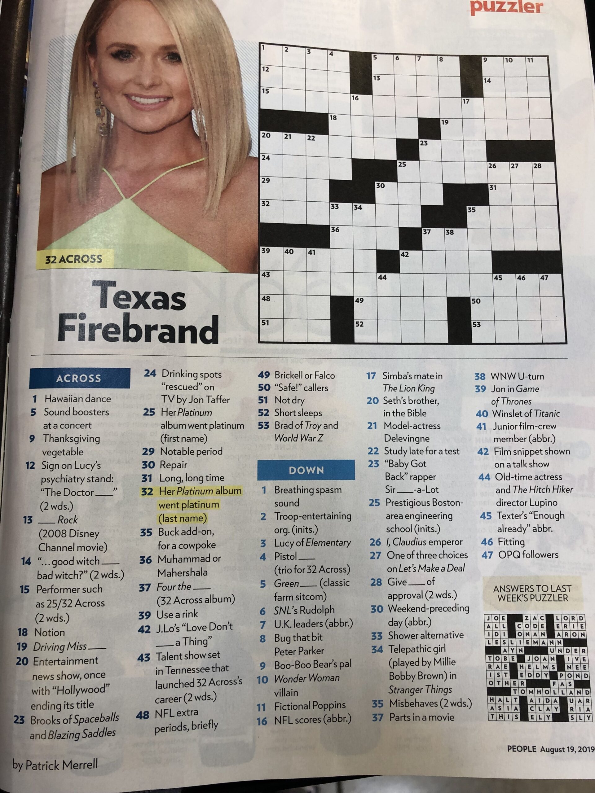 Free Printable People Magazine Crossword Puzzles Fun Printables For 