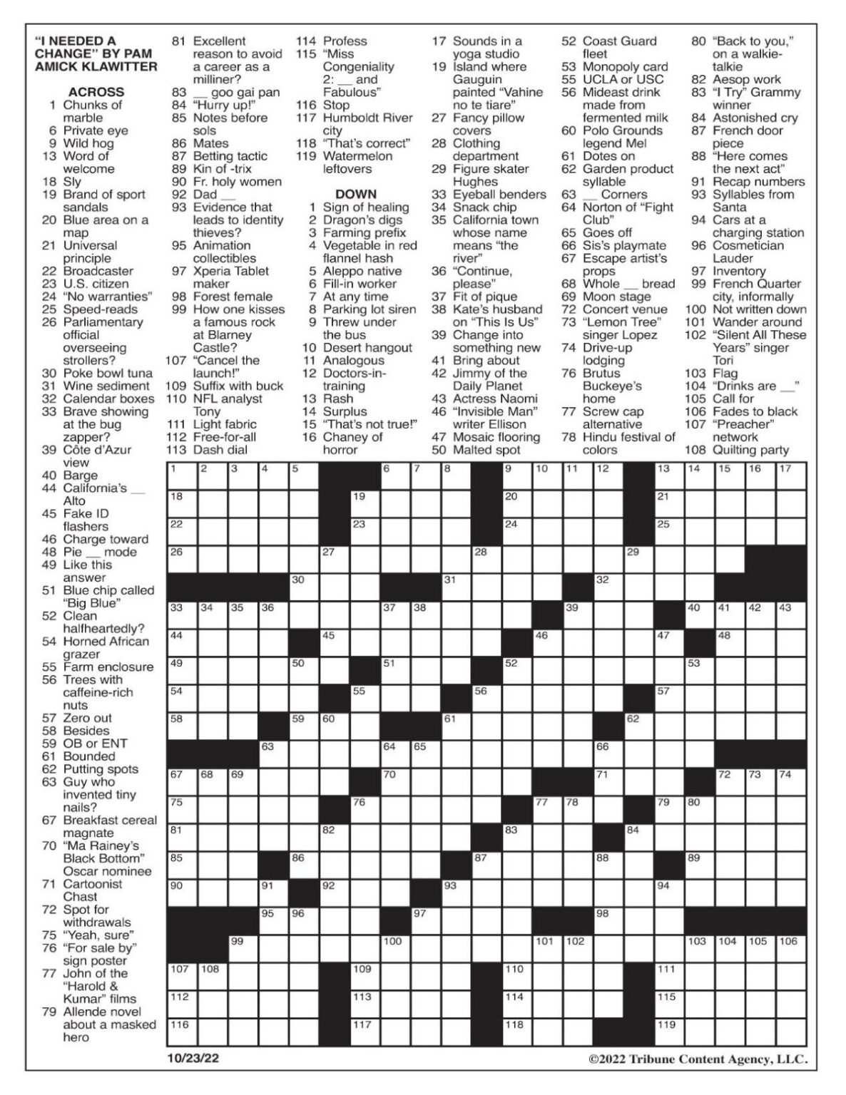 Los Angeles Times Crossword Puzzle For Today Printable Challenge Your 