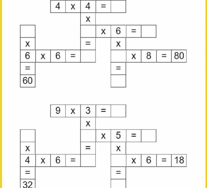 Math Crossword Puzzles Free Printable Crosswords