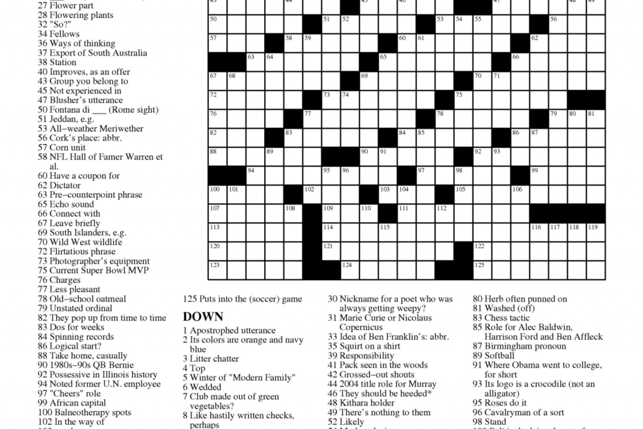 Merl Reagle Sunday Crossword Printable Daily Printable Crosswords