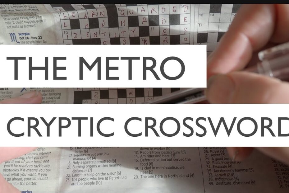 Metro Cryptic Crossword Today Printable Crossword Puzzles