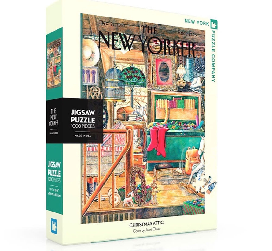 New York Puzzle Co The New Yorker Christmas Attic Puzzle 1000pcs New York Puzzle Co The New Yorker Christmas Attic Puzzle 1000pcs