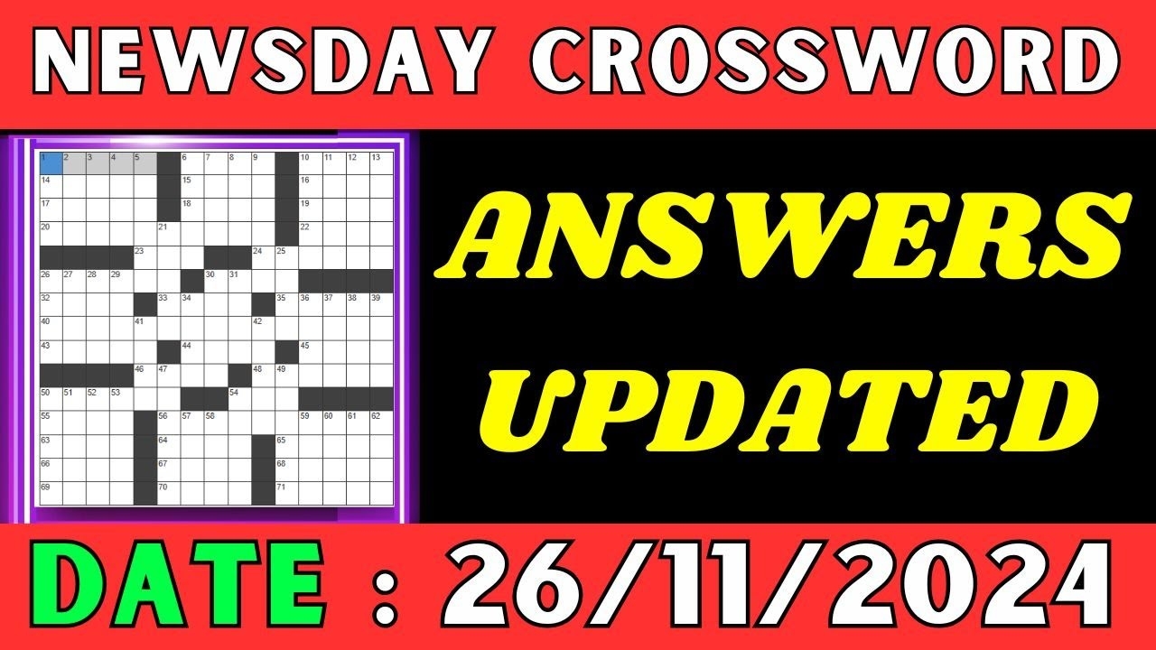 Newsday Crossword Printable Today FREE Printable
