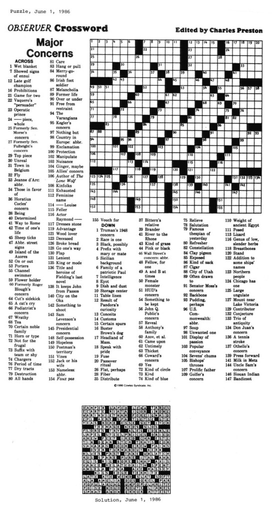 Newsday Crossword Today Printable Printable Crossword