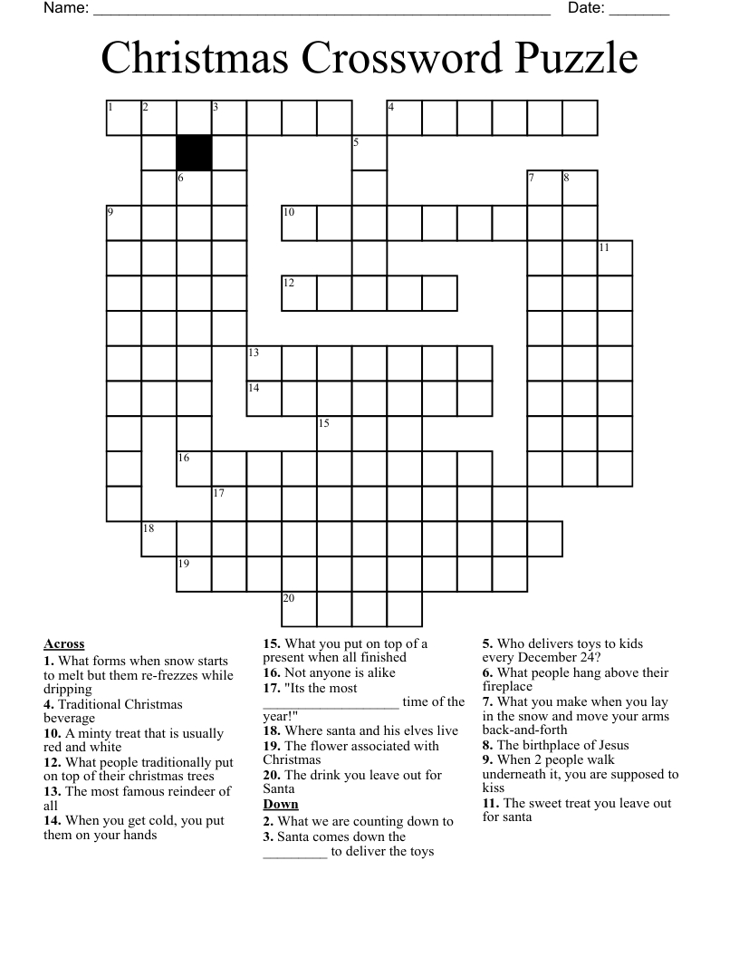 Printable Holiday Crossword Puzzles All FREE Printables