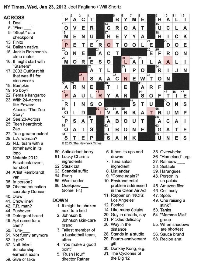 Seattle New York Times Crossword Free Daily Crossword