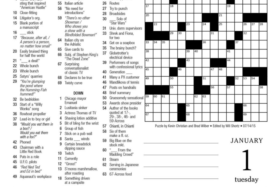 Seattle New York Times Crossword Free Daily Crossword