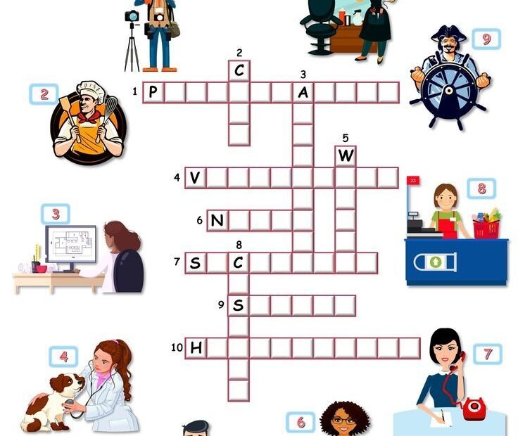 Words And Vocabulary Worksheet Crossword Puzzle Jobs And Occupations